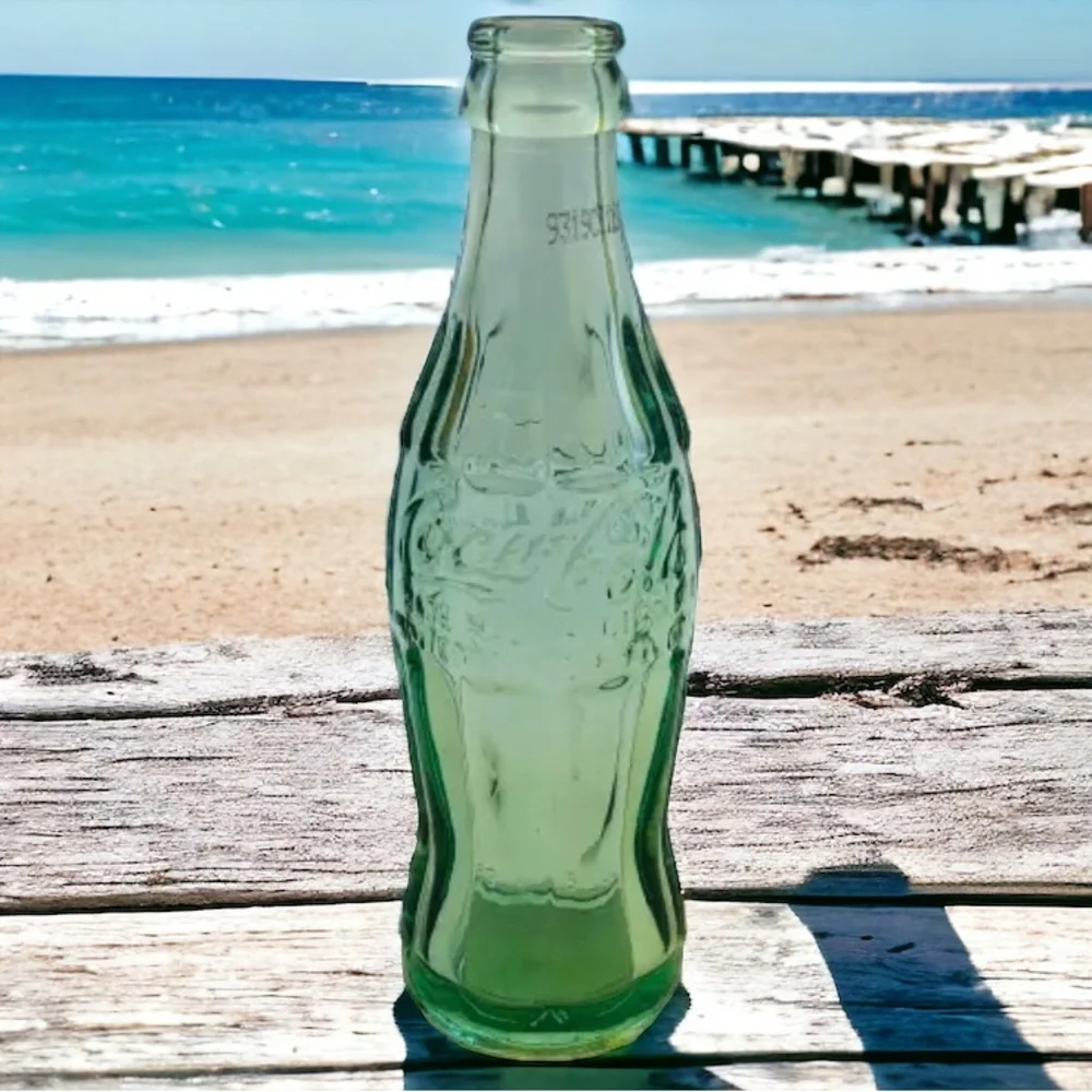 Coca Cola Soda Bottle Green Glass Vintage BEMIDJI MINNESOTA 6 oz